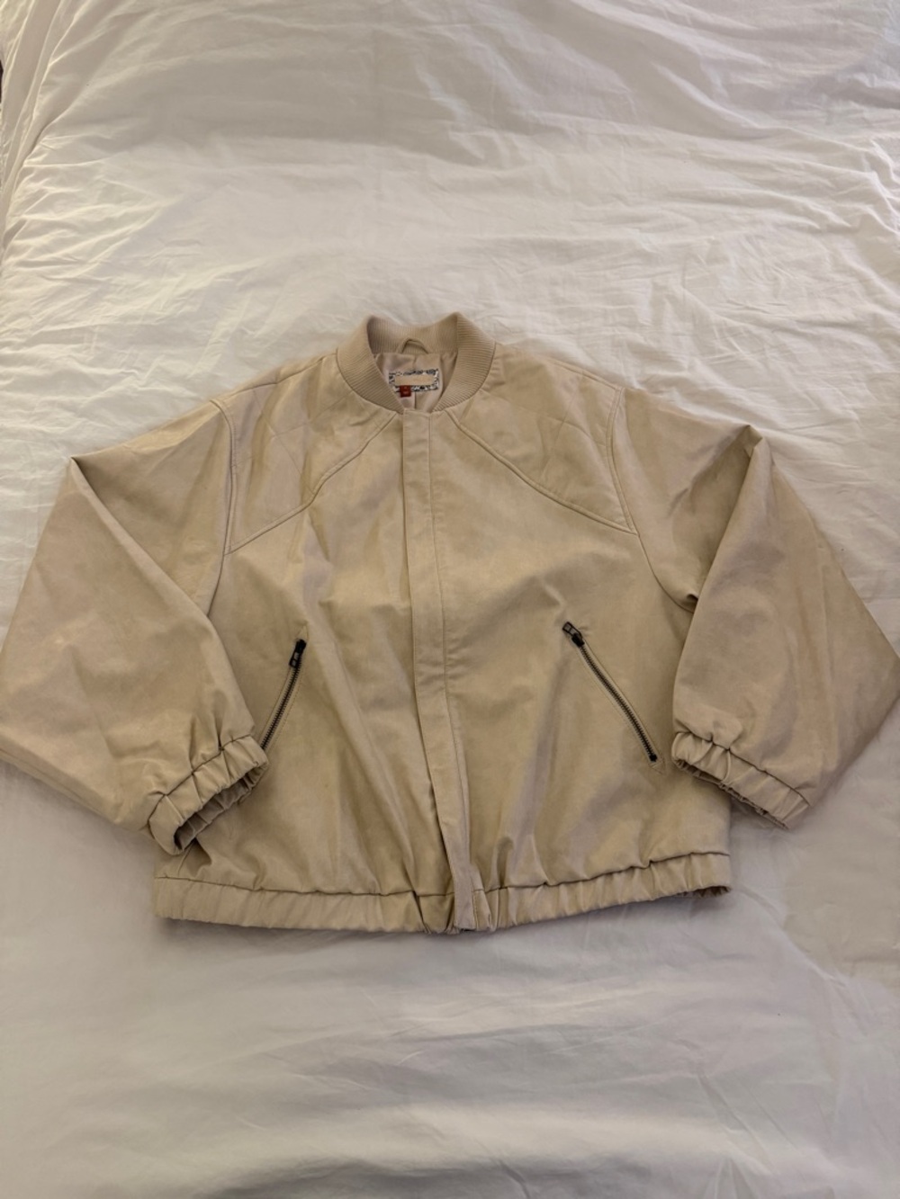 Pilcro Oversized Faux-Leather Bomber
